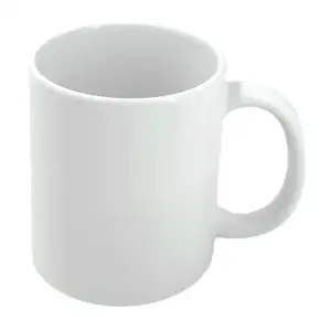 Taza de cerámica blanca, superficie lisa, para serigrafía / m-100139