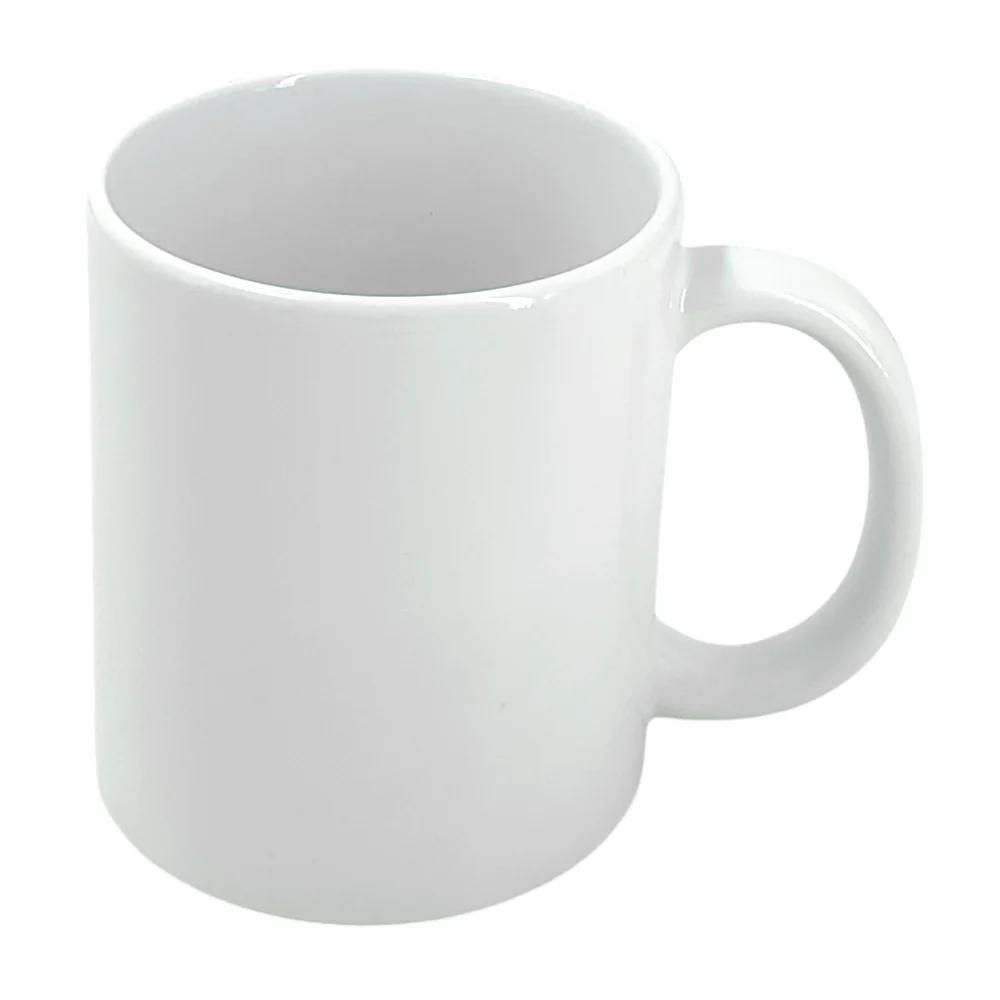 Taza de cerámica blanca, superficie lisa, para serigrafía / m-100139
