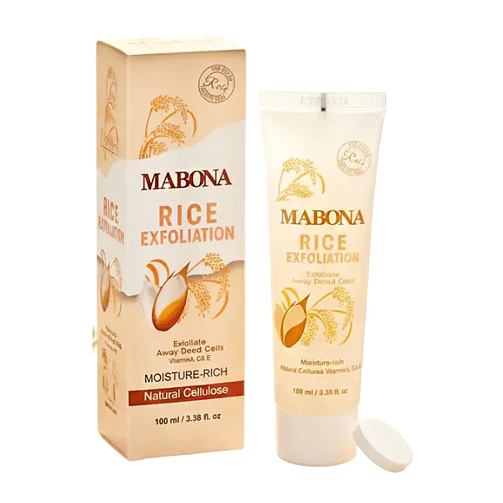 Exfoliante corporal mabona, con extracto de arroz y vitaminas, 100ml