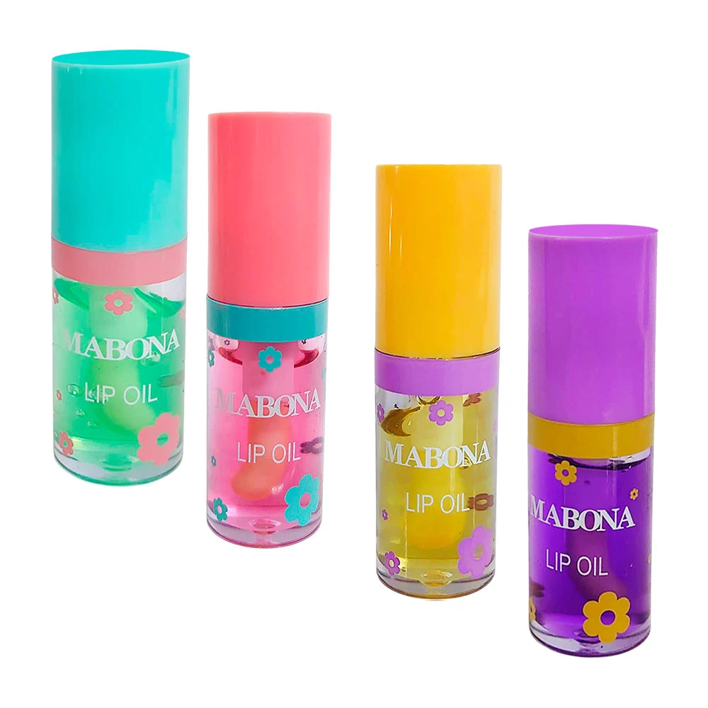 Lip oil mabona, hidratante, con color y aroma, estampado de flores, v…