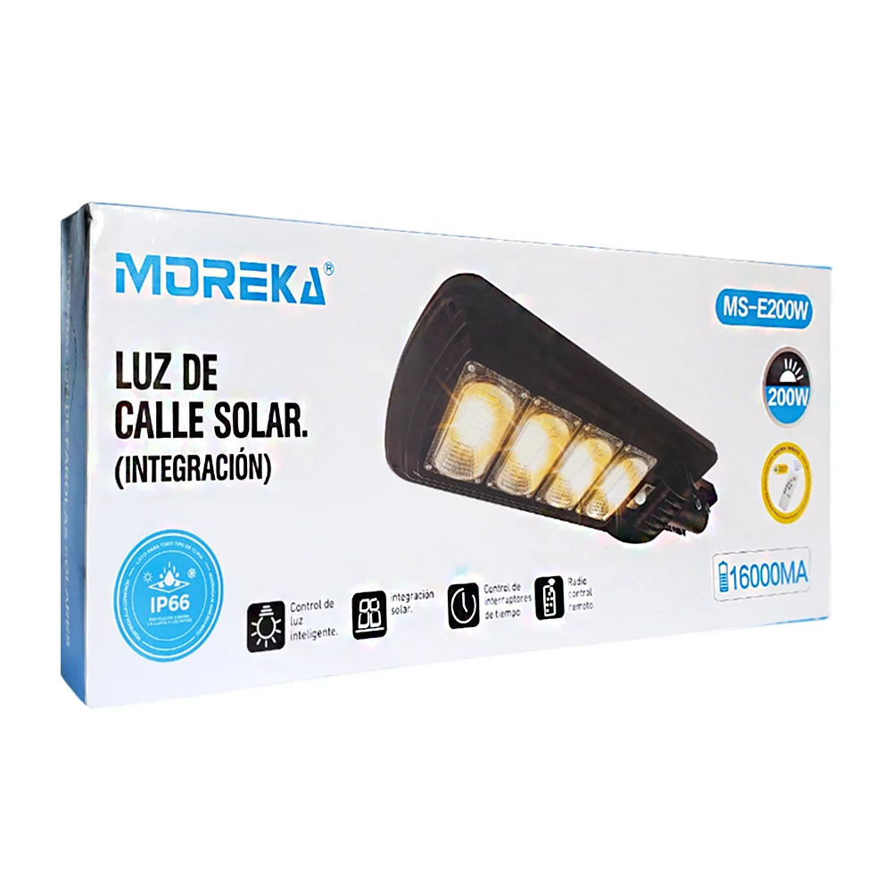 Lámpara urbana de alta potencia, panel solar + control remoto / ms-e2…