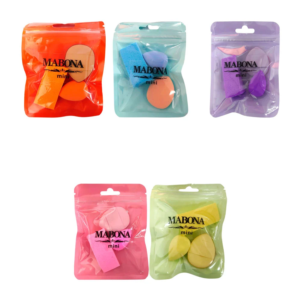 Paquete con 3 mini esponjas para maquillaje, diversas formas, color s…