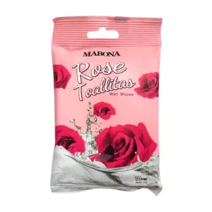 Paquete con 10 toallitas mabona, húmedas para limpiar, aroma a rosas …