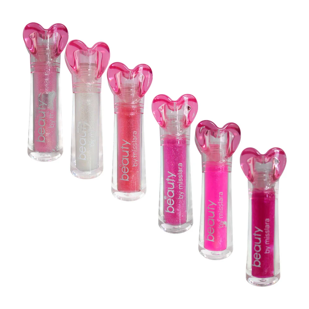 1pz lip gloss beauty, humectante con glitter, tapa de corazón, varied…
