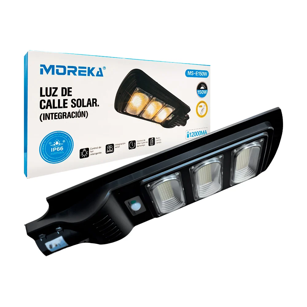 Lámpara urbana de uso rudo, panel solar, 150w + control / ms-e150w