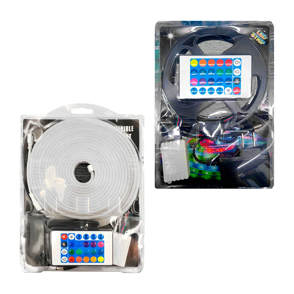 Tira flexible neón de luz rgb con longitud de 5 metros + eliminador y…