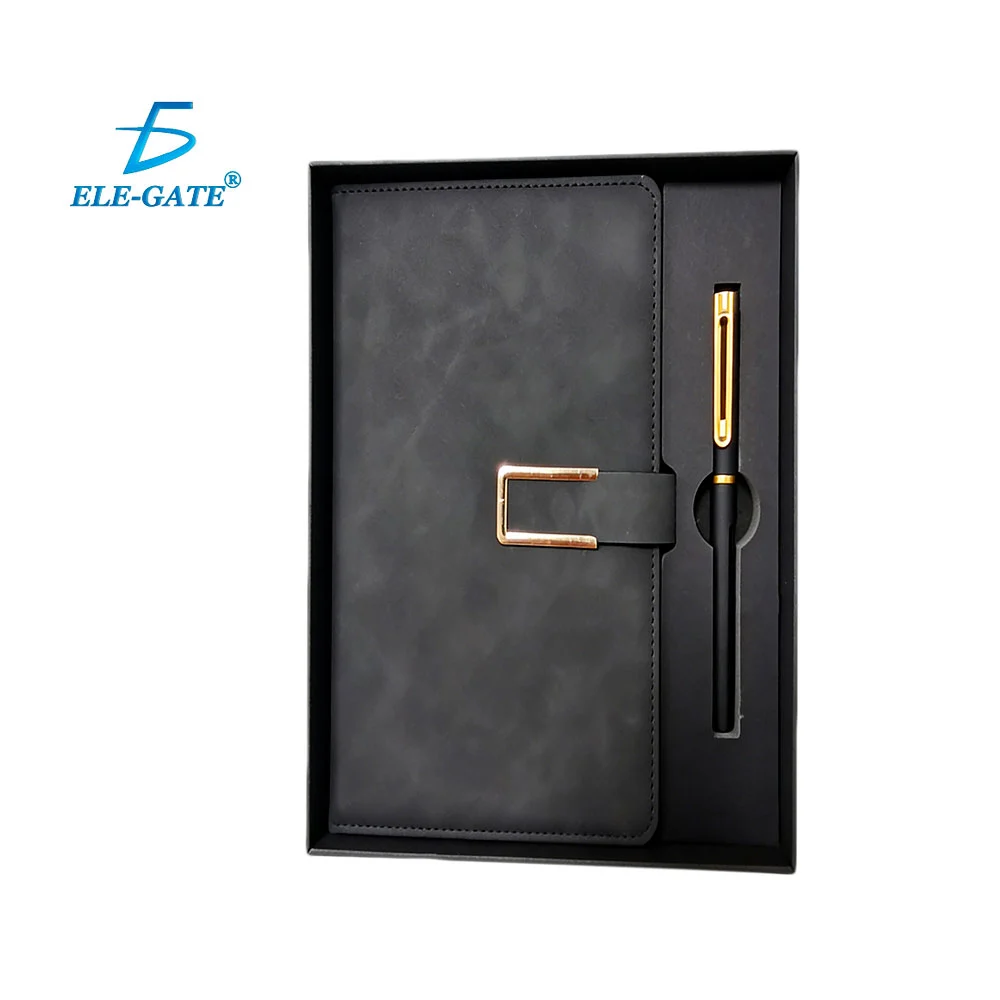 Set de regalo para caballero, libreta tipo piel, con broche magnético…