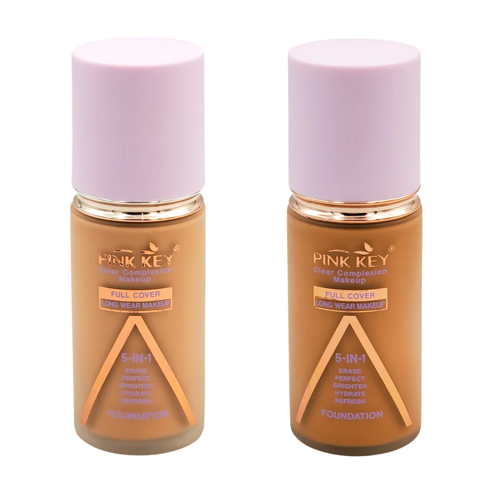 Base de maquillaje pink key 5 en 1 de alta cobertura, 40ml, varios to…