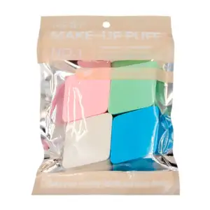 Paquete con 4 esponjas para maquillaje, forma de rombo, variedad de c…
