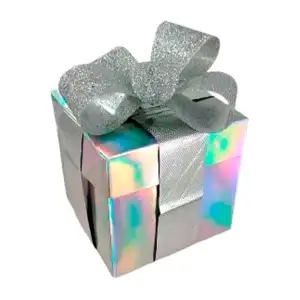 Caja armable de regalo mediana con efecto tornasol, 15x15x15cm / qld0…