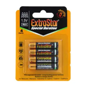 Blíster con 4 pilas aaa extra star de 1.5 volts / 60044