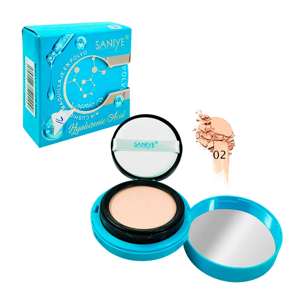 Maquillaje 2en1 con ácido hialurónico, polvo compacto + esponja de ma…