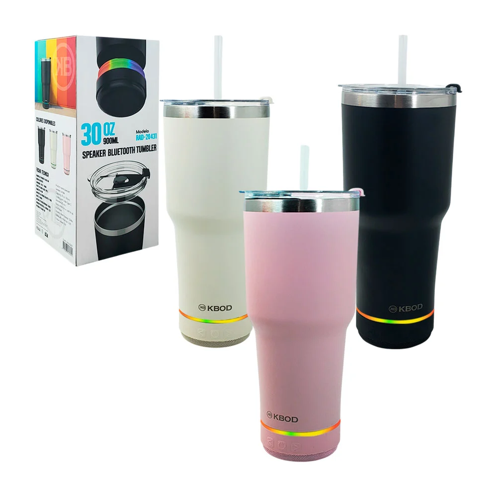 Termo con bocina bluetooth de acero inoxidable, 900ml, + accesorios. …