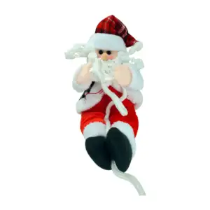 Adorno navideño colgante con diseño de santa claus subiendo la cuerda…
