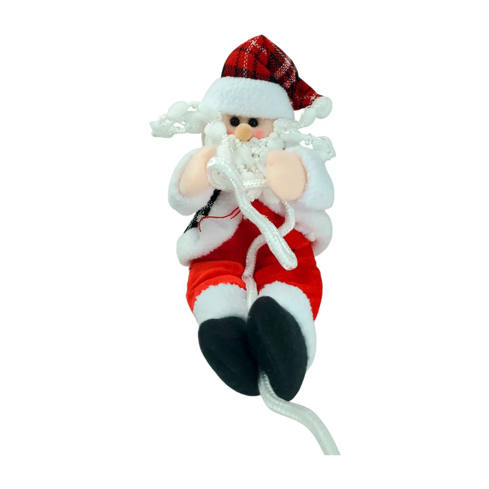 Adorno navideño colgante con diseño de santa claus subiendo la cuerda…