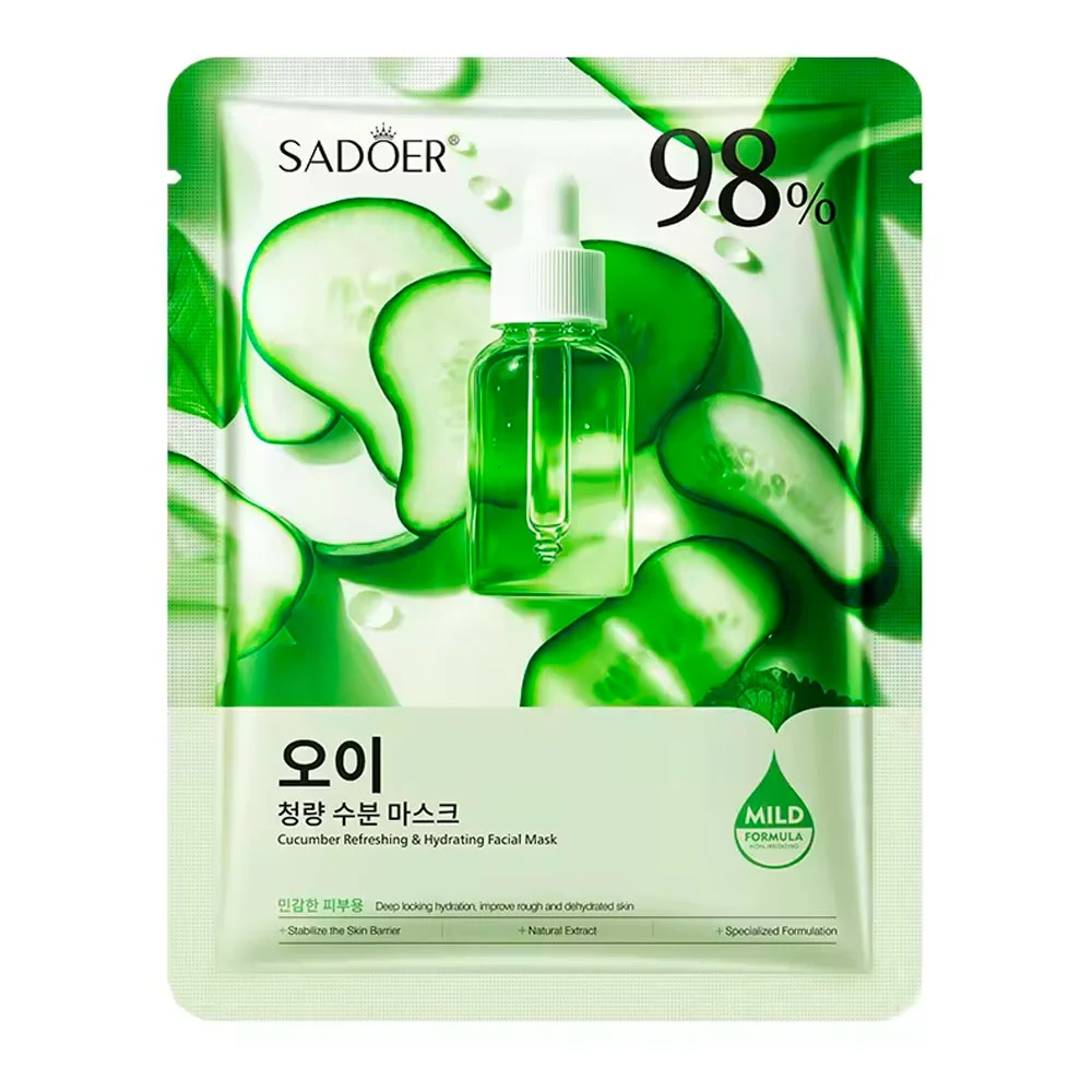 Mascarilla facial sadoer, hidratante con extractos de pepino, 25ml / …