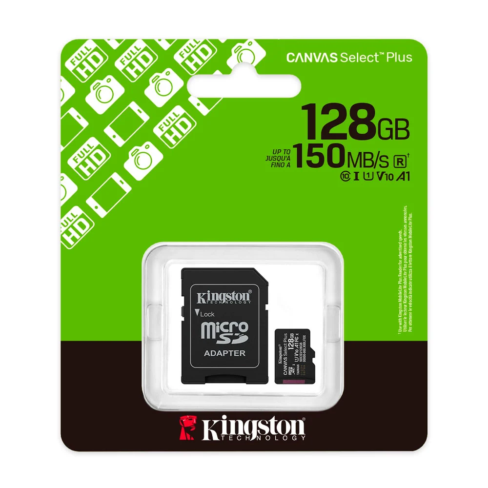 Memoria micro sd kingston con capacidad de 128gb-150mb/s y adaptador/…