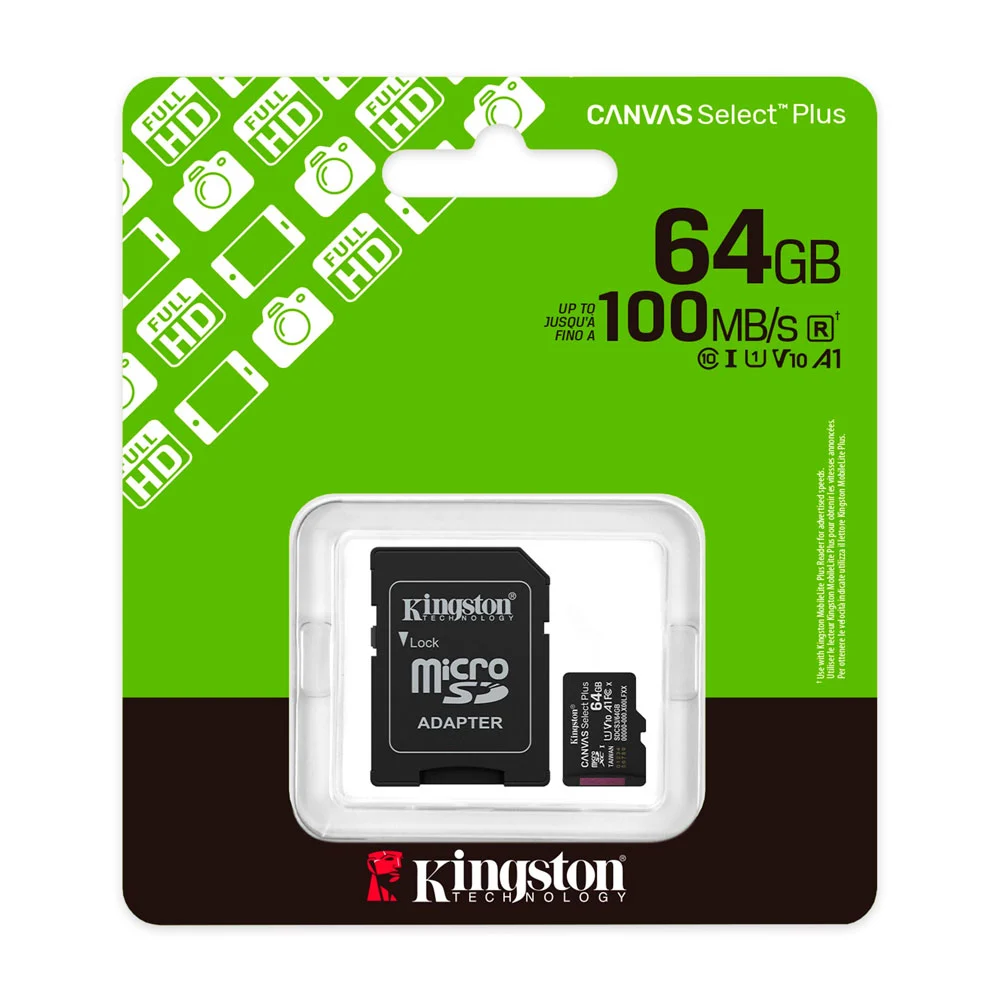 Memoria micro sd kingston con capacidad de 64gb-100 mb/s y adaptador …