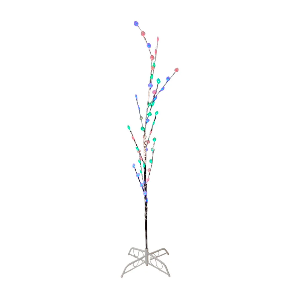 Árbol plateado decorativo, focos led tipo corazón transparente multic…