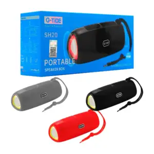 Bocina portátil bluetooth g-tide, triangular con múltiples conectores…