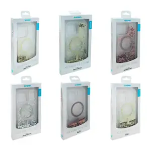 Funda protectora transparente para iphone con agua y glitter, función…