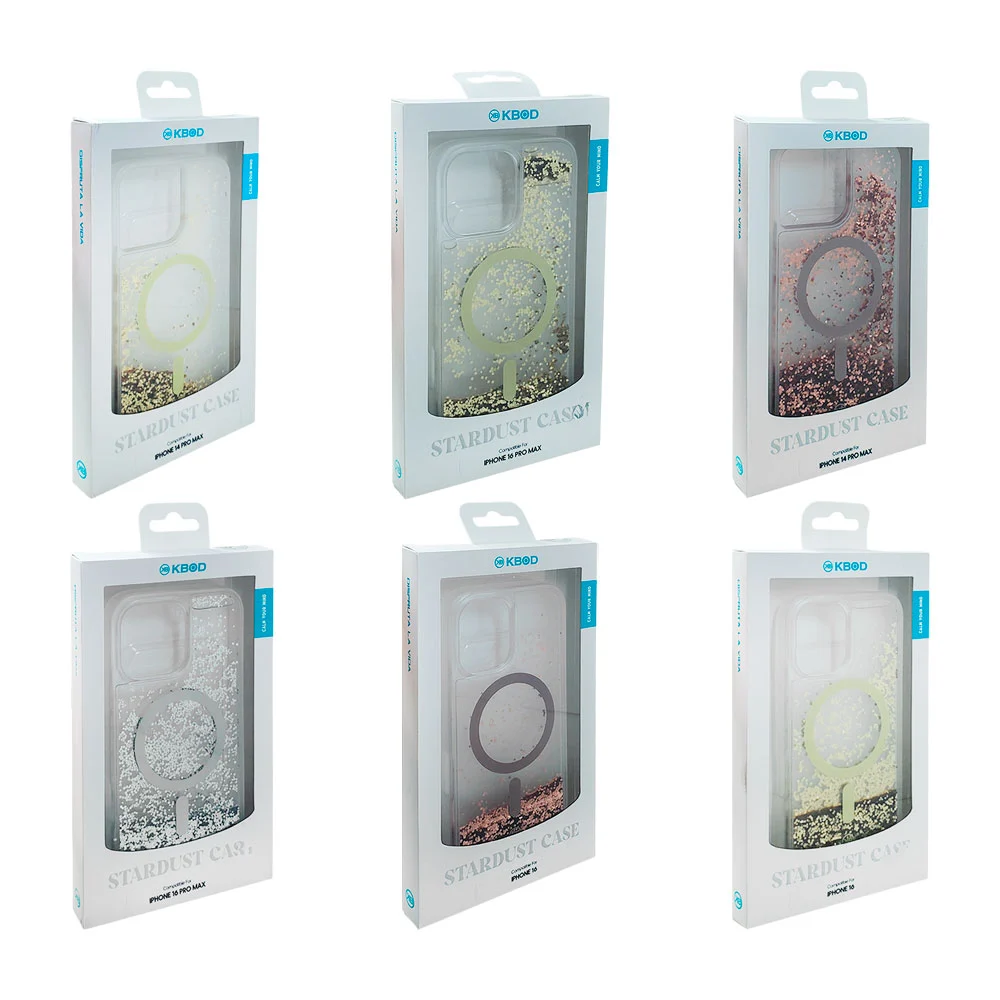 Funda protectora transparente para iphone con agua y glitter, función…