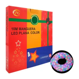 Manguera plana decorativa, 10 mts en tono multicolor, transparente / …