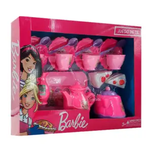 Juego de té infantil con accesorios y temática de barbie