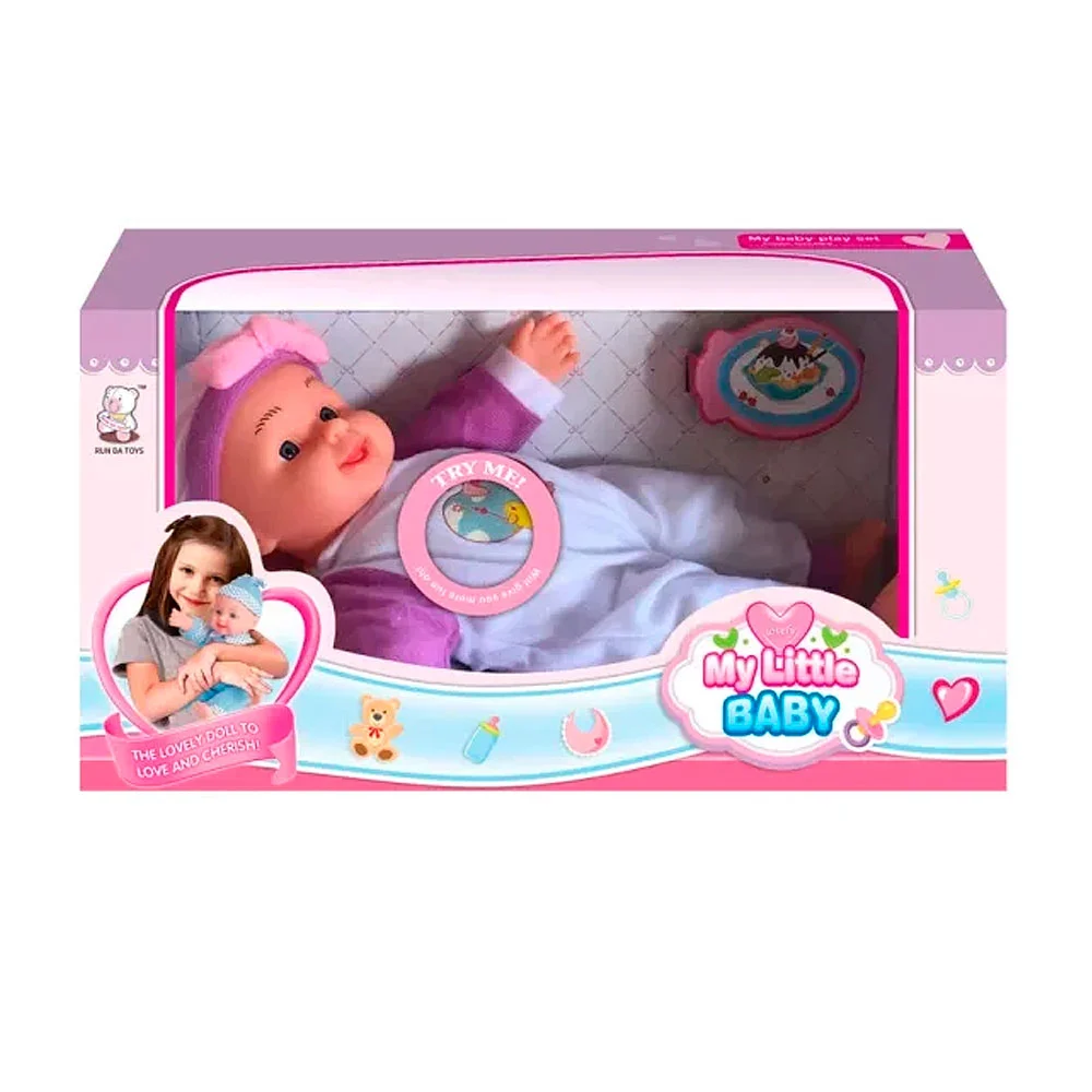 Muñeca bebé my little baby con mameluco, gorro y sonido, varios model…