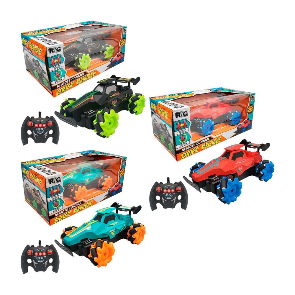Carro bidireccional con rotación 360° a control remoto + luz y música,