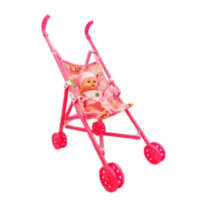 Carreola plegable de juguete + muñeca bebé / baby stroller / snaddock…