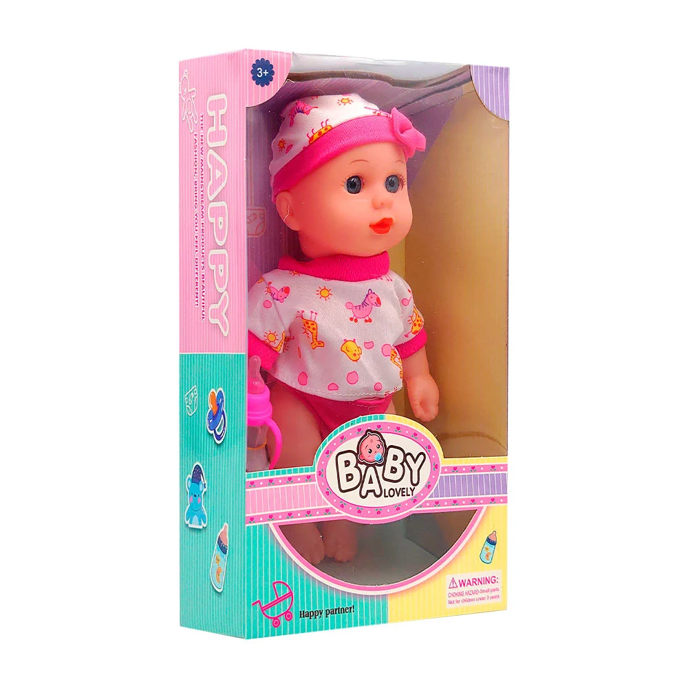 Muñeca bebé baby lovely con ropa, gorro y biberón / happy partner / t…