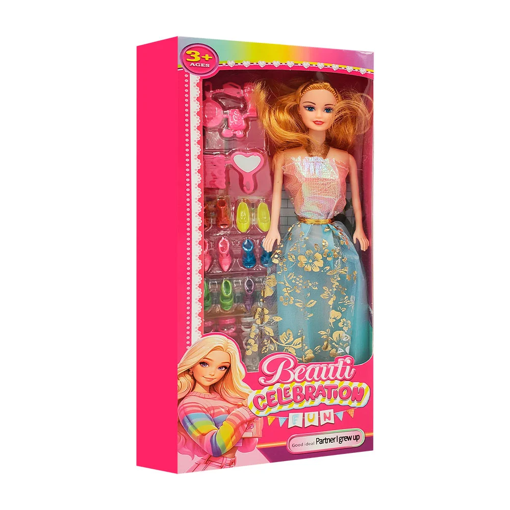 Muñeca beauti celebration con diversos zapatos y accesorios / beautif…