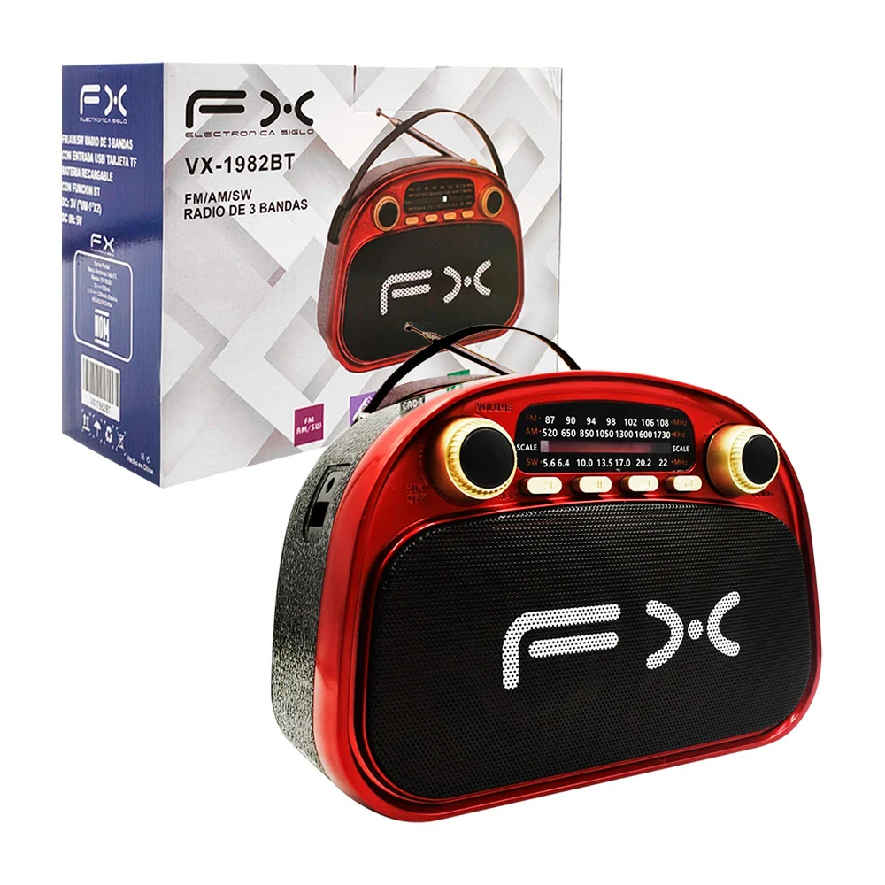 Radio bocina retro con figura rectangular esquinas redondas fm/am/sw …