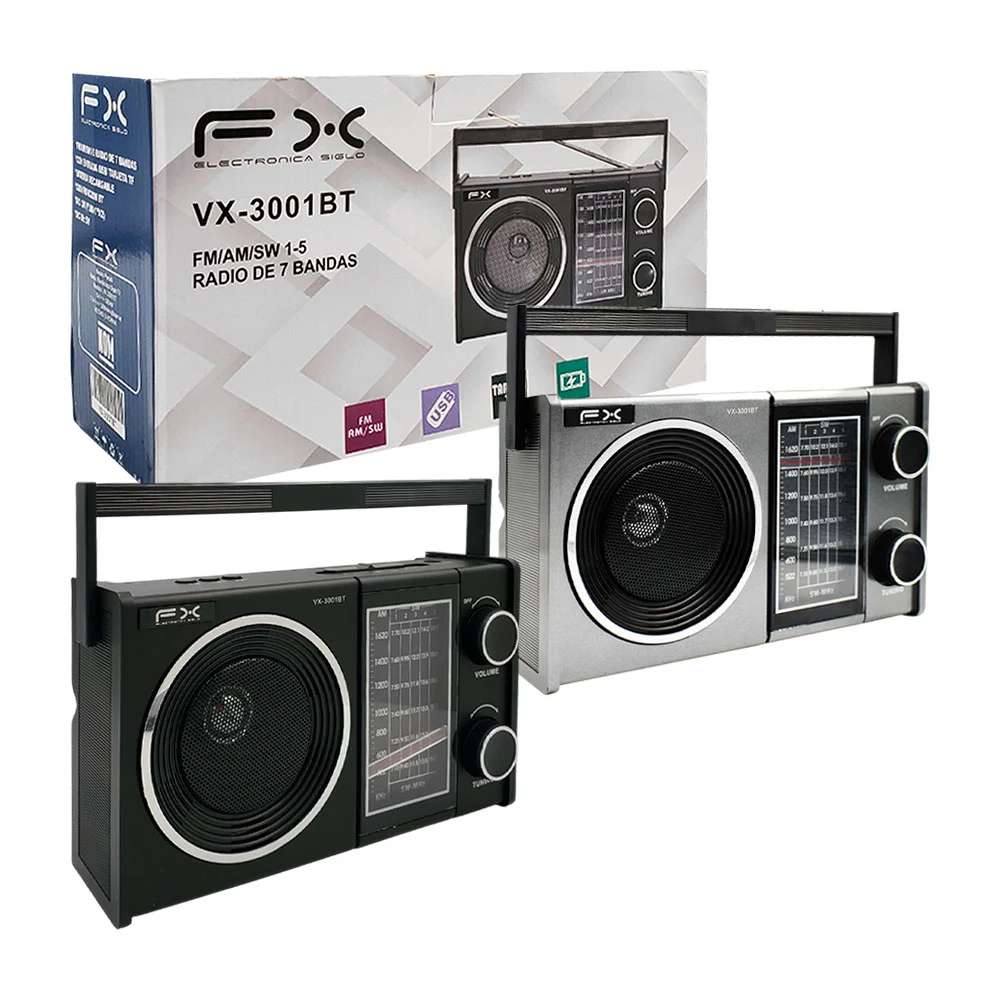 Bocina radio estilo retro de 7bandas, fm/am/sw + cable usb, variedad …