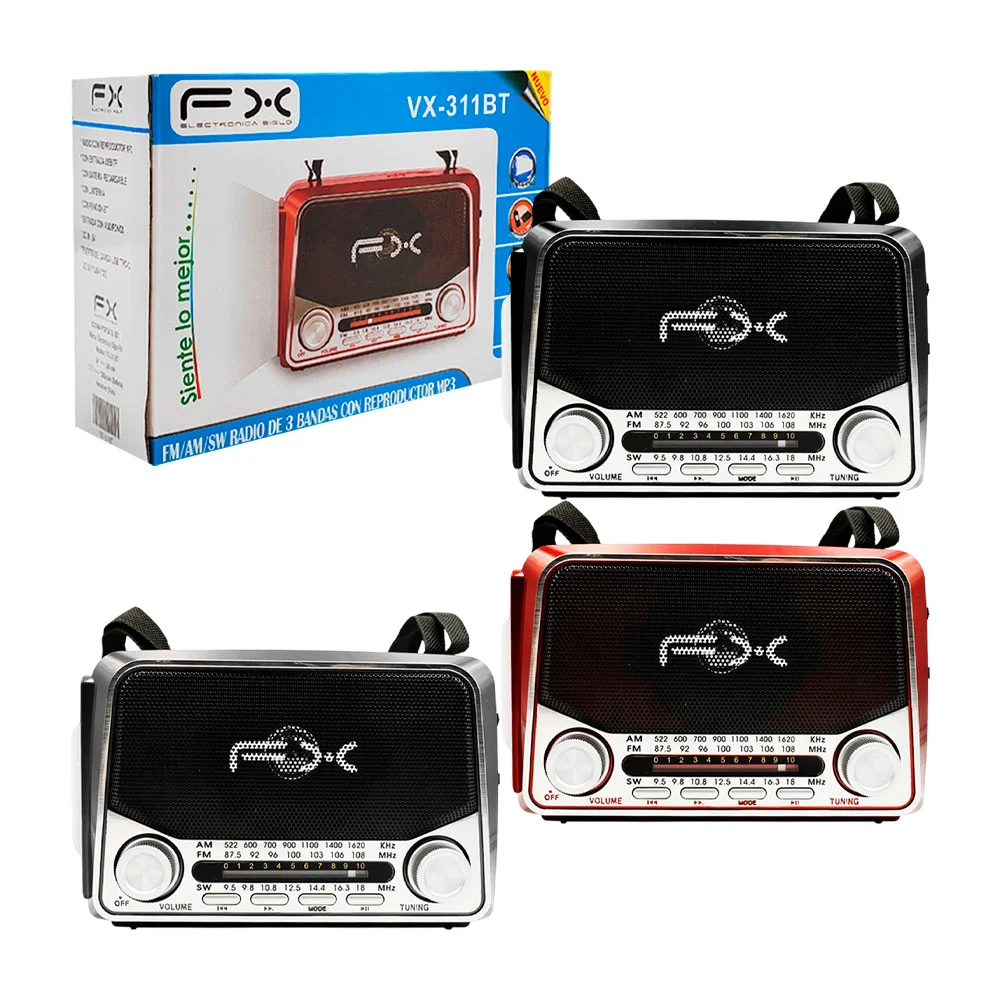 Radio bocina vintage de 3 bandas con reproductor mp3 + accesorios, va…