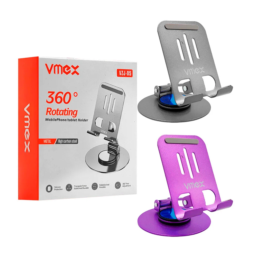 Soporte plegable metálico vmex con rotación de 360° para teléfono celular, variedad de colores