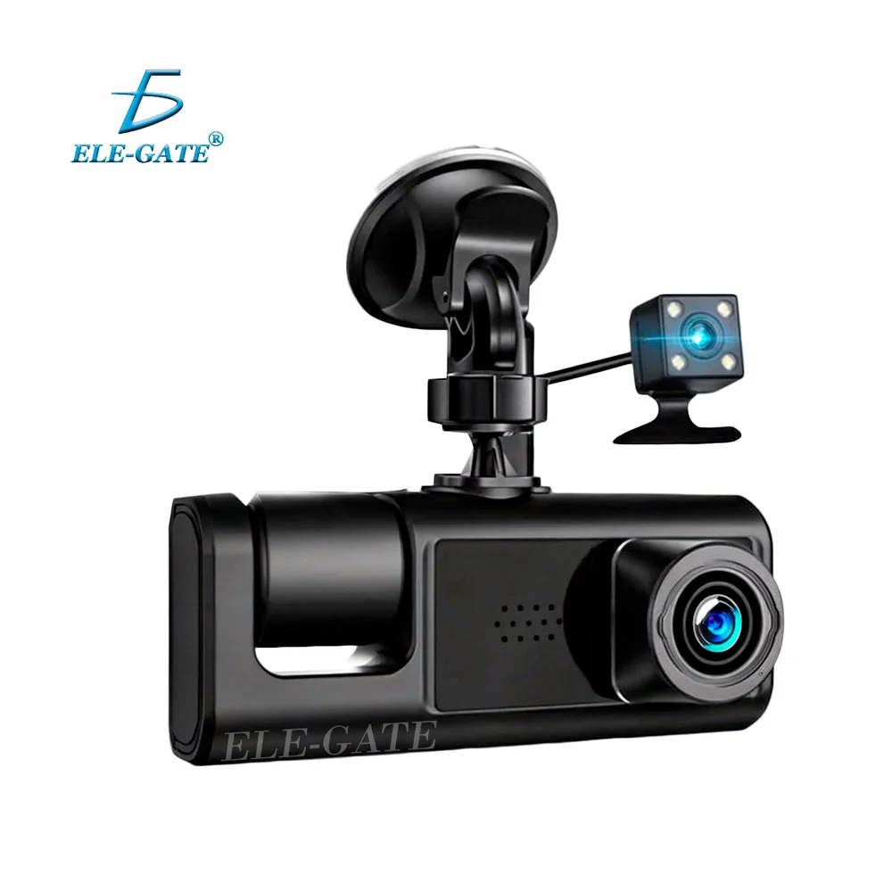 Cámara de salpicadero dvr para coche con 2 lentes y grabación bidirec…