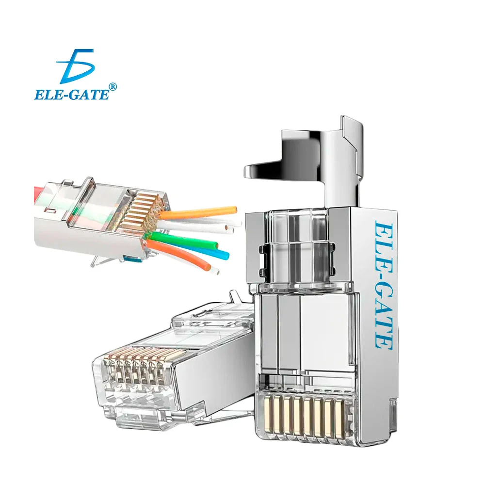 Paquete con 100 plug rj45, con blindaje de aluminio de alta resistenc…