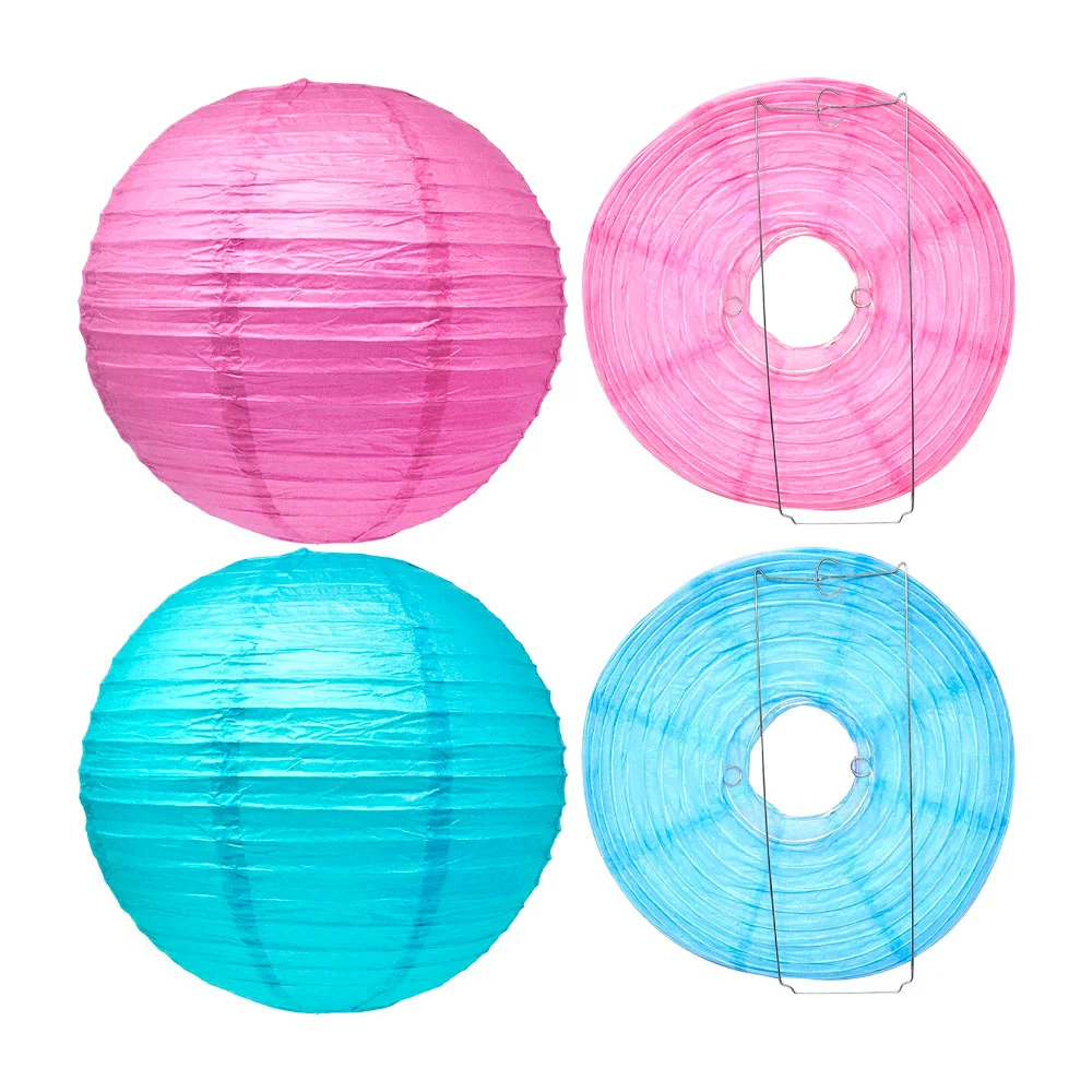 Pantalla tipo farol chino #12 azul o rosa con impresión Its a boy/gir…