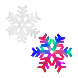 Adorno colgante navideño 40x40cm, forma copo de nieve con luz multic…