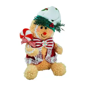 Figura decorativa, muñeco de jengibre, aborregado y ropa navideña, 22…