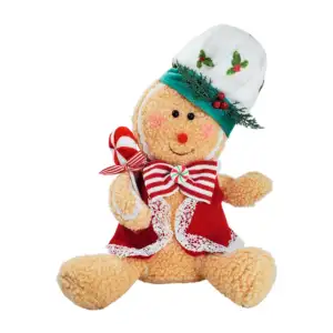 Figura decorativa, muñeco de jengibre, aborregado y ropa navideña, 30…
