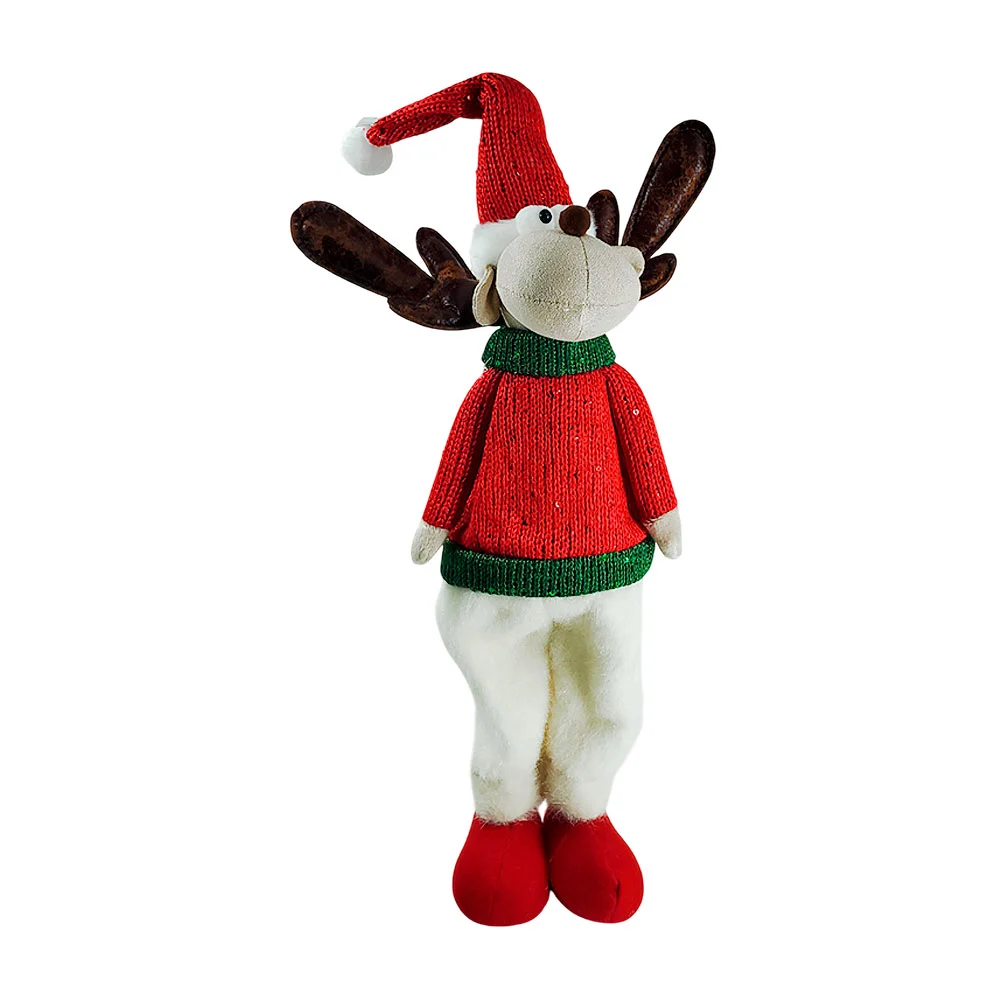 Figura decorativa afelpada en forma de reno, suéter tejido, 50cm, bas…