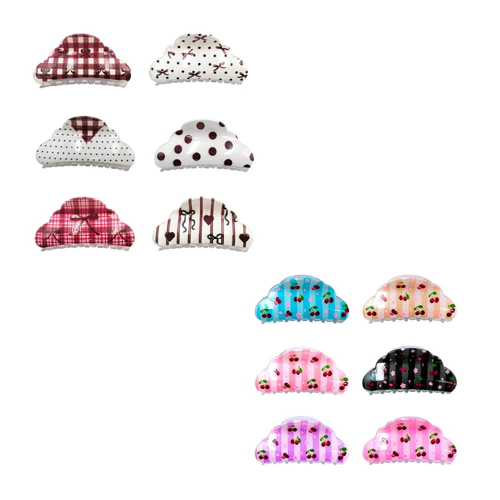 1pza pinza chica de plástico, estampado coquette, variedad de colores