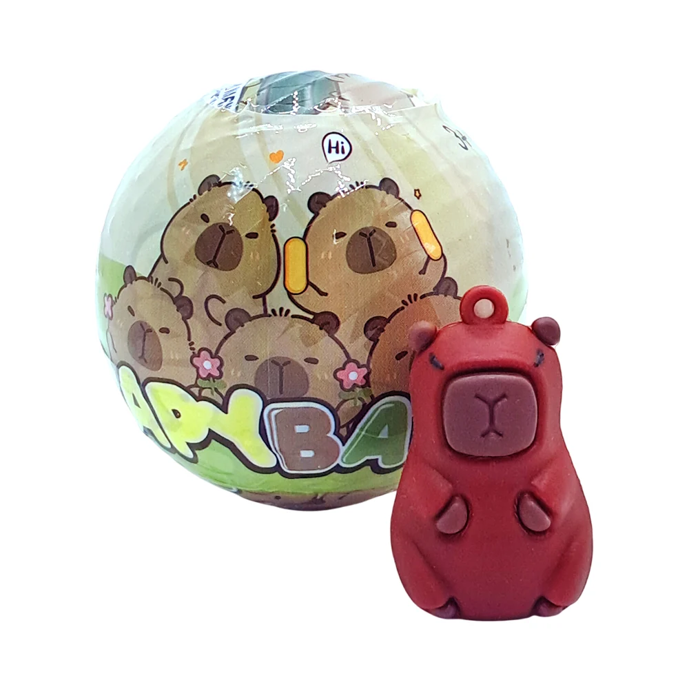 1pz esfera con figura-llavero sorpresa de capibara + stickers, varied…