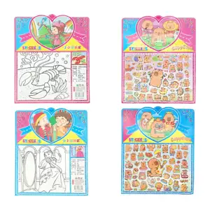 1pz plantilla de stickers acolchados, estampado de capibara + dibujo,…