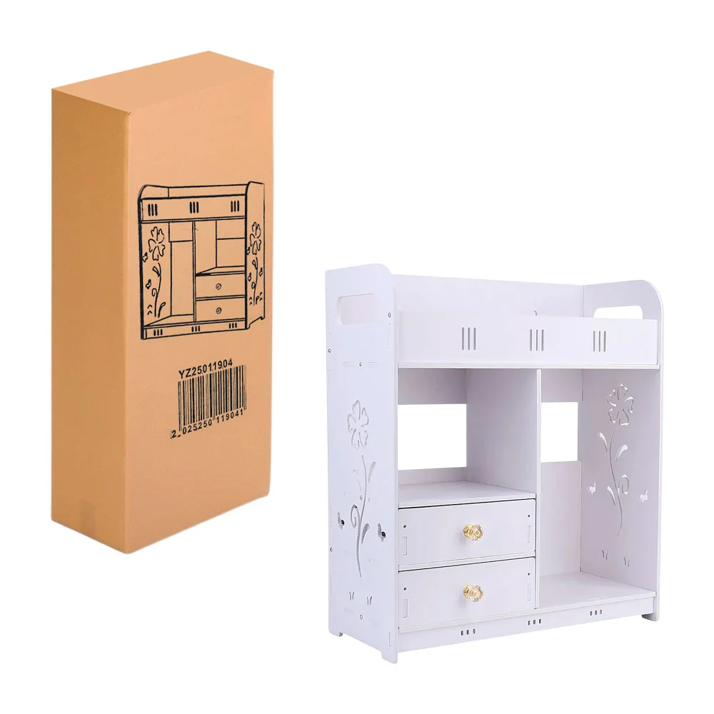 Organizador de madera con múltiples compartimentos y detalles tipo fl…