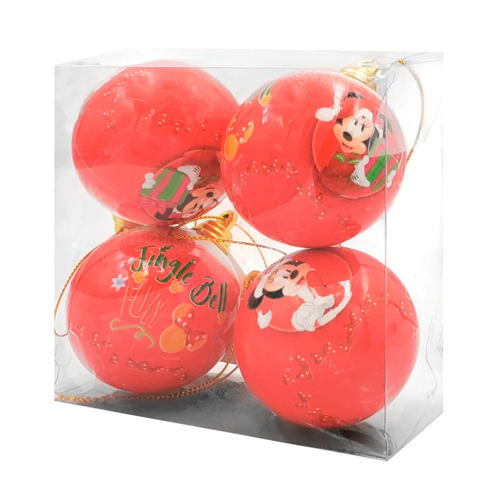 Paquete con 4 esferas navideñas de 6cm con estampado de minnie / ats-…