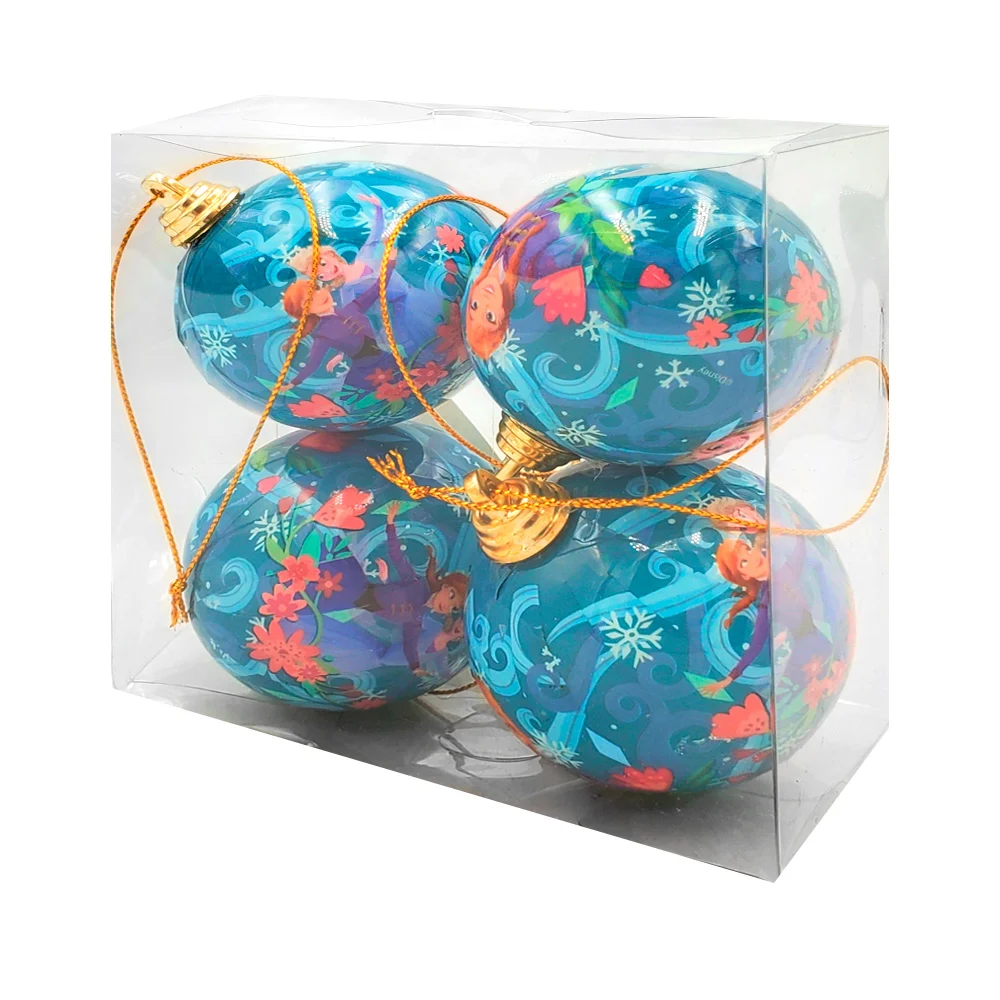 Paquete con 4 esferas navideñas de 6cm con estampado de frozen / ats-…